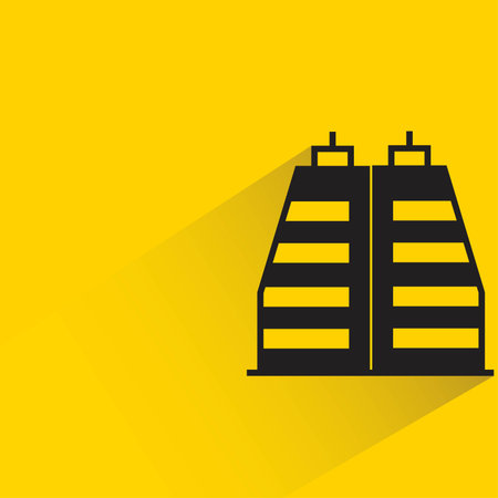 apartment tower on yellow backgroundのイラスト素材