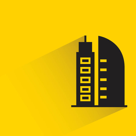 city tower on yellow backgroundのイラスト素材