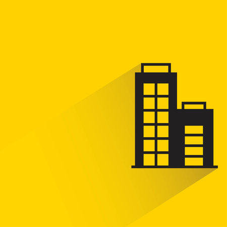 apartment tower on yellow backgroundのイラスト素材