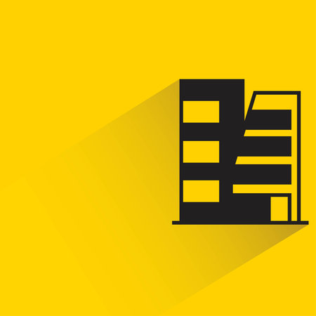 city tower on yellow backgroundのイラスト素材