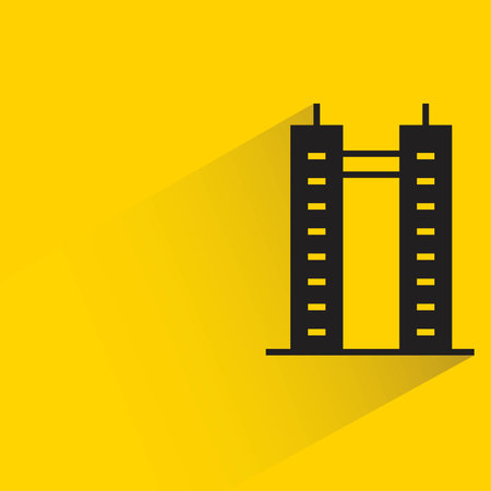 condo building on yellow backgroundのイラスト素材