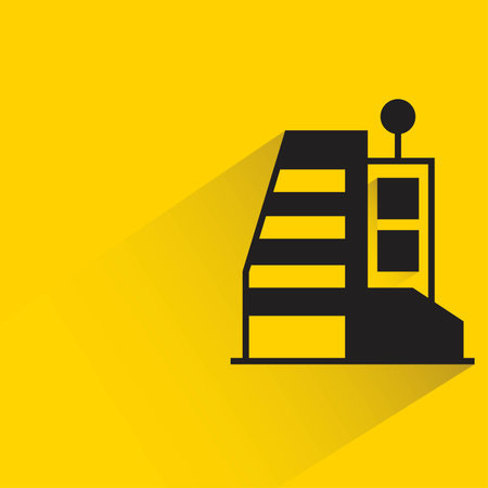 city tower on yellow backgroundのイラスト素材