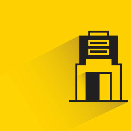 city tower on yellow backgroundのイラスト素材