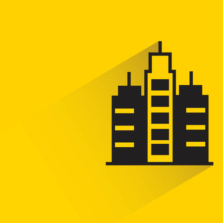 city tower on yellow backgroundのイラスト素材