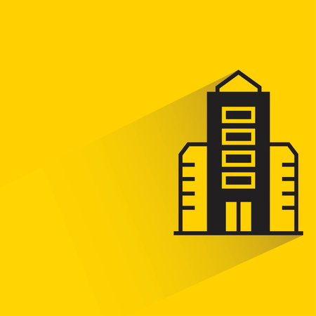 apartment tower on yellow backgroundのイラスト素材