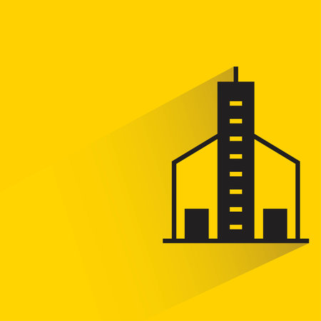 apartment tower on yellow backgroundのイラスト素材