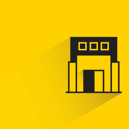 building on yellow backgroundのイラスト素材