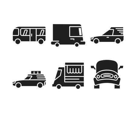 car and transportation icons setのイラスト素材