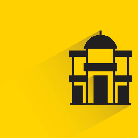 house building on yellow backgroundのイラスト素材