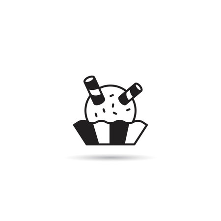 ice cream cup iconのイラスト素材