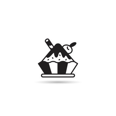 Korean Bingsu ice cream iconのイラスト素材