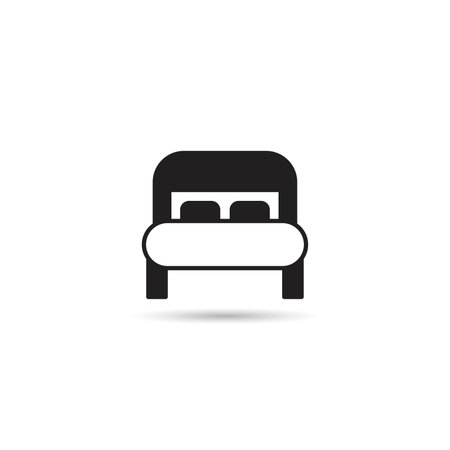 bed icon on white background illustrationのイラスト素材