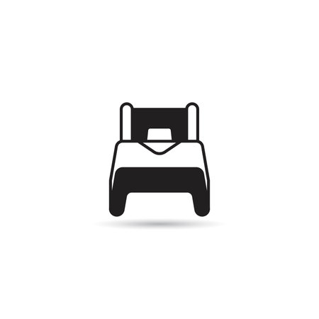 bed icon on white background illustrationのイラスト素材