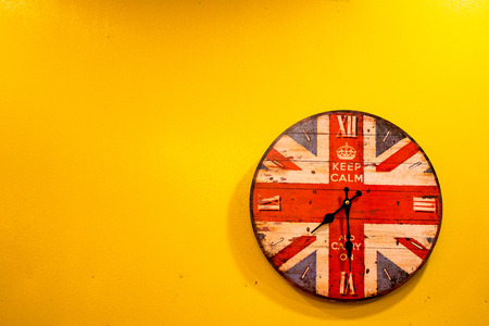 Clock Time yellowの写真素材