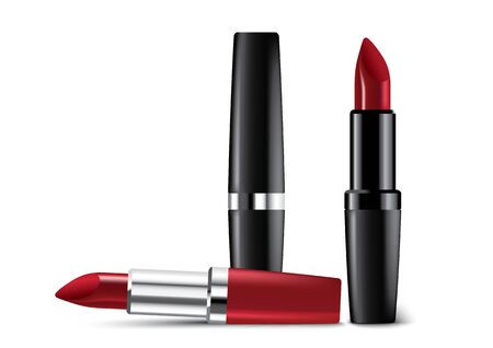 Lipstick. Realistic open tubeのイラスト素材