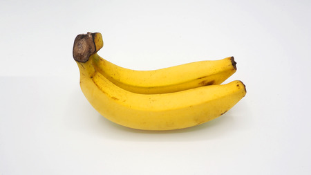 Real two banana no retouch and white background.の写真素材