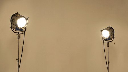 Big LED spotlight equipment for video or movie shooting in studio production.の写真素材