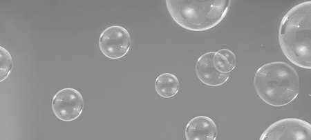Shampoo bubbles floating like flying in the air by wind blow which represent refreshing playful...