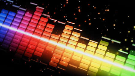 Music Equalizer bar. Audio waveform equalizer on screen black background. Music or sound wave on...