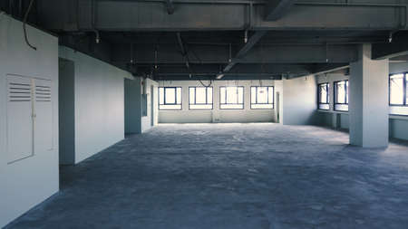 Bankrupt Office. Workplace without desk and people. Business office is closed. bankrupt business due...