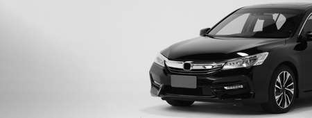 Car body Parts side view. Automotive car parts such as window wheel tire headlight side mirror side shots shooting from front and rear view in studio. for use in automobile industry. no driver.の写真素材