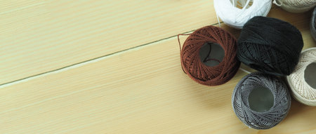 Embroider sewing by woman hand. Craft work and female hands. Handicraft work by thread needle sew...