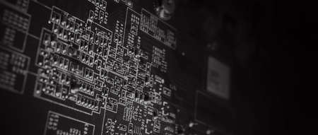 Semiconductor. cpu chip located on the green motherboard of the computer. Semi conductor motherboard circuit board. Hightech computer board with manufacture chip pcb technology. Smart phone iot chip.の写真素材