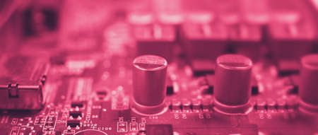 Semiconductor. cpu chip located on the green motherboard of the computer. Semi conductor motherboard...