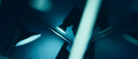 Blurry images of Studio light equipment for filming movie video or professional photo shooting. Shot...