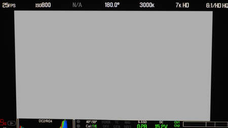 Video recording interface. VDO production recording camera viewfinder on monitor. Movie Camera frame...