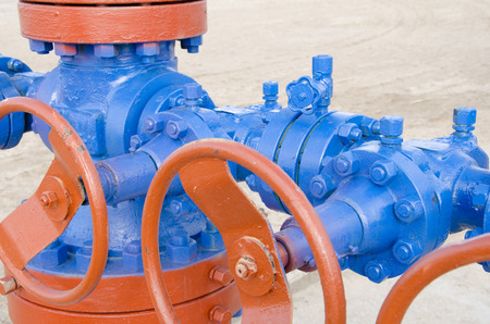 Wellhead with valves. Oil and gas concept.の写真素材