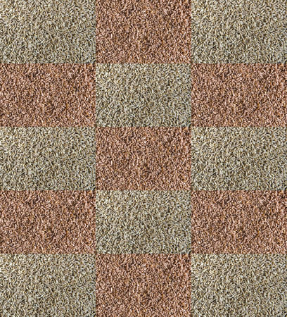 Collage consisting of brown rice with pollen and spelt wheat. Healthy lifestyle concept. Food background.の写真素材