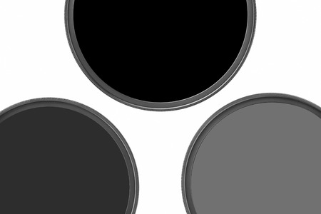 Photographic camera equipment filter on white seamless backgroundの写真素材