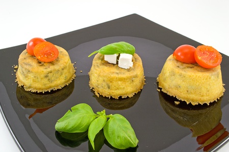 Asparagus and ricotta tartsの写真素材