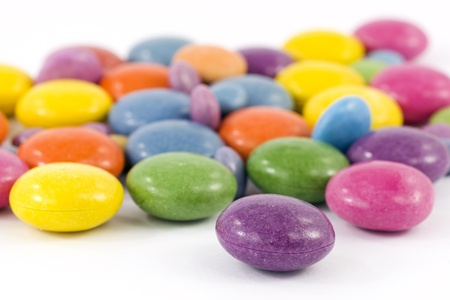 colored candy filled with chocolate
