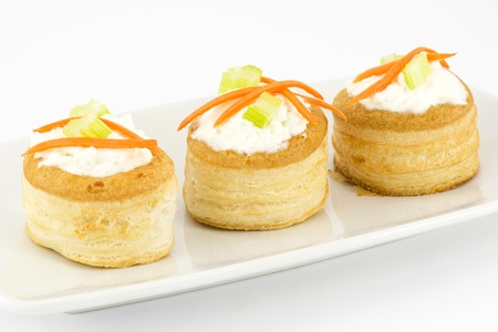 vol au vents with cream cheeseの写真素材