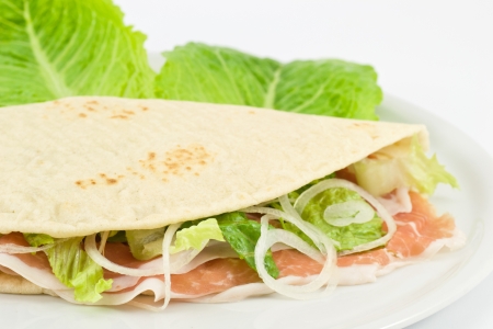 flatbread with prosciuttoの写真素材