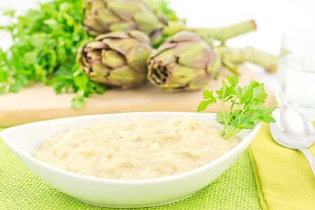 rice and artichokesの写真素材