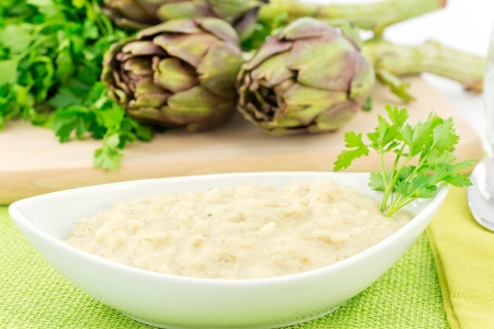 rice and artichokesの写真素材
