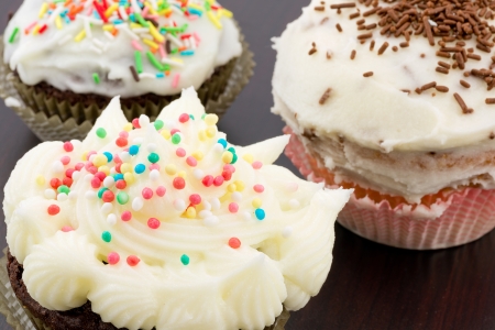 cupcakes with butter creamの写真素材
