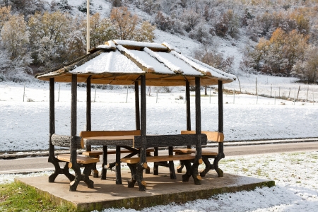 Snow in the mountainsの写真素材