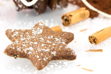 cinnamon cookies with cocoa and orange zest の写真素材