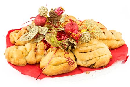 biscuits with sausage and mushroomsの写真素材