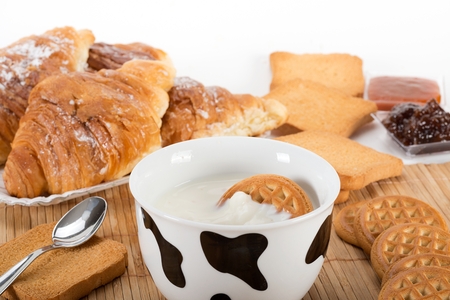 milk and cookies-breakfast の写真素材