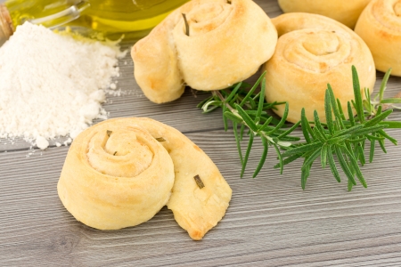 bread with rosemaryの写真素材