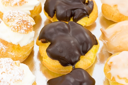 eclairs with chocolateの写真素材