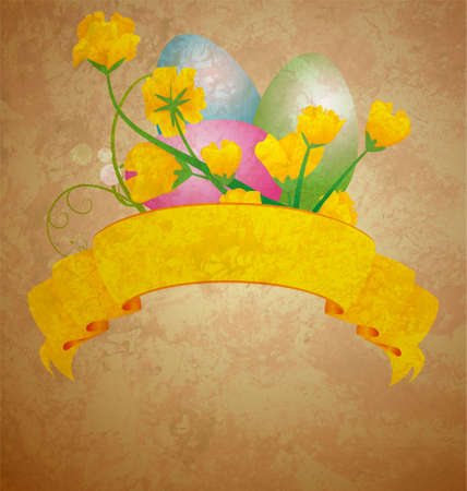easter eggs grunge illustrationの写真素材