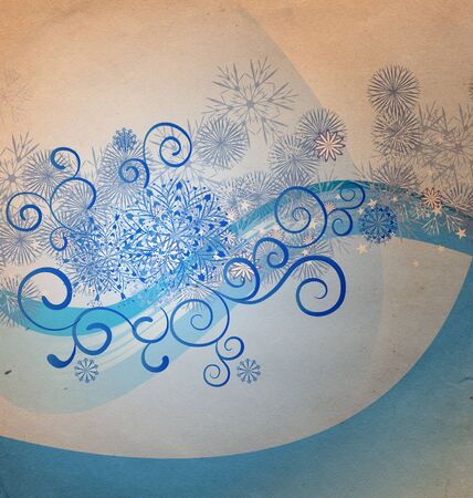 christmas vintage snowflake card illustrationの写真素材