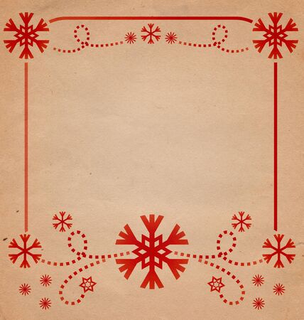 christmas vintage snowflake card illustrationの写真素材