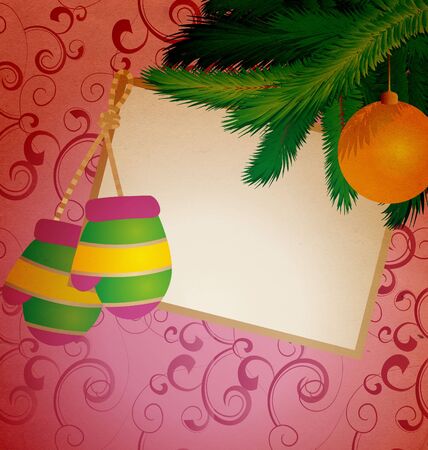 christmas scroll vintage illustrationの写真素材